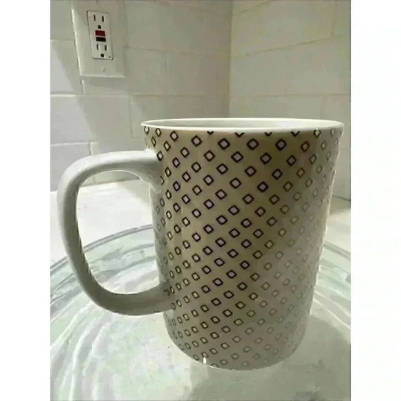 Fitz and Floyd Coffee Mug, Pretty Tea Cup, preppy plaid - Picture 5 of 8